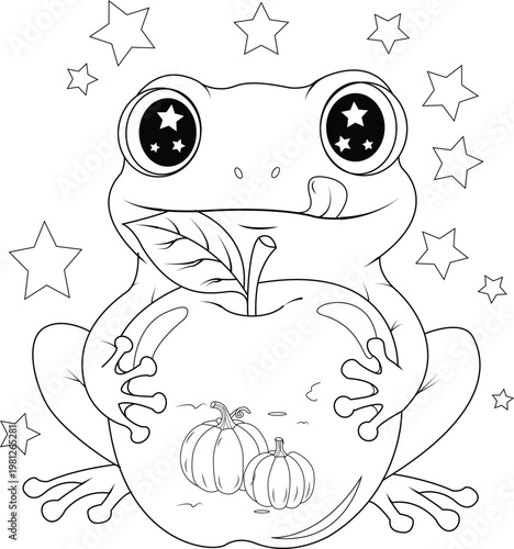 Cute Autumn Pumpkin House Coloring Page with Halloween Theme