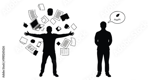 overwhelmed businessman surrounded by paperwork and documents