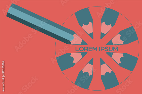 A logo design with brillant colors is made of pencils and is suggested as a logo for an artist or illustrator.