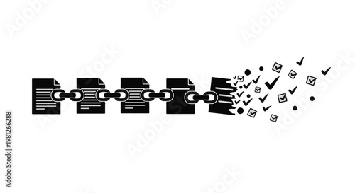 Blockchain technology transforming into digital particles