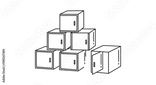 Convertible Furniture Line art abstract minimal shapes illustration