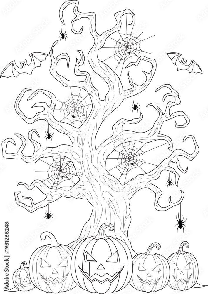 Fototapeta premium Adorable Ghost Character Halloween Coloring Page for Kids Activity
