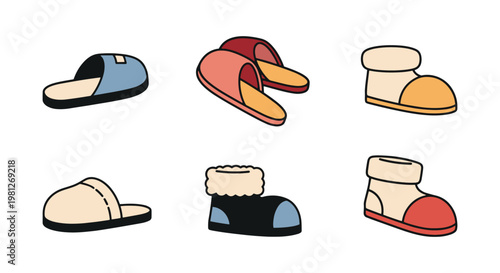 Cozy Slippers Line art vector clean abstract design