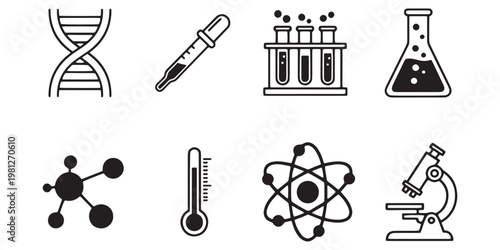 Science and laboratory equipment icons