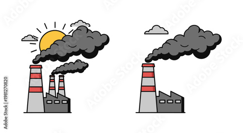 Environmental crisis Line art simple abstract creative vector