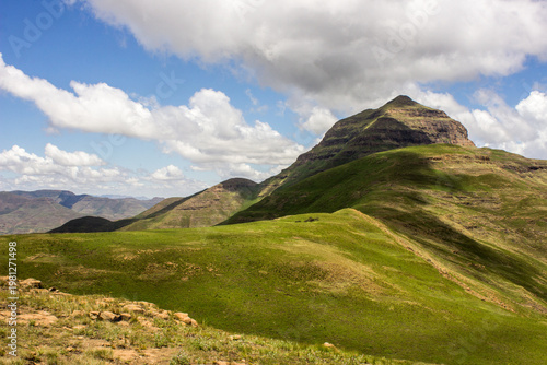 The High peak of Ribbok kop, one of the highest mountain peaks in the Free State Drakensberg Mountains of South Africa.