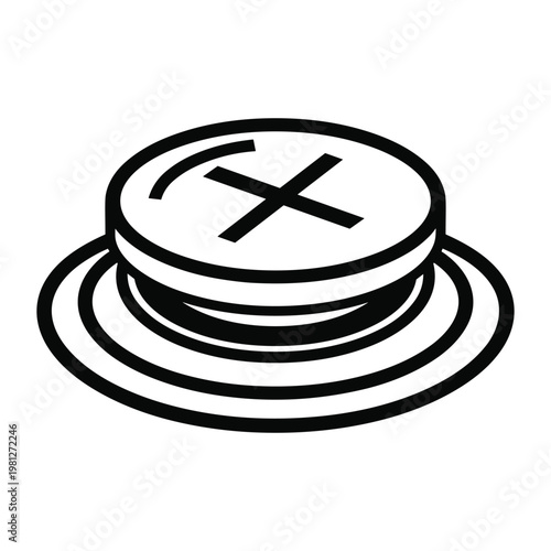 Circle button with cross symbol icon
