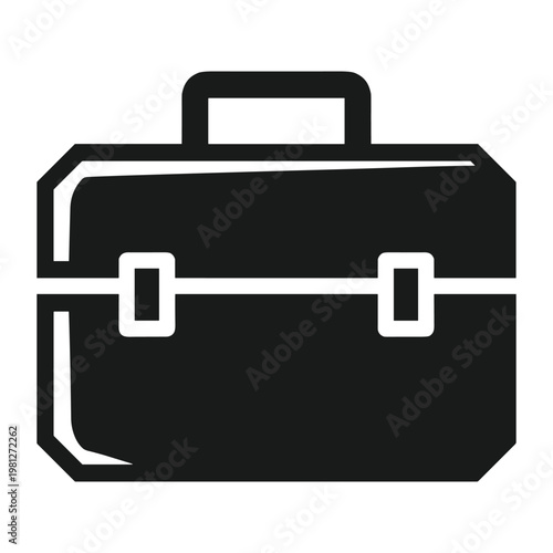 Black briefcase icon with handle