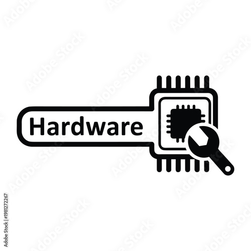Hardware chip with wrench and text