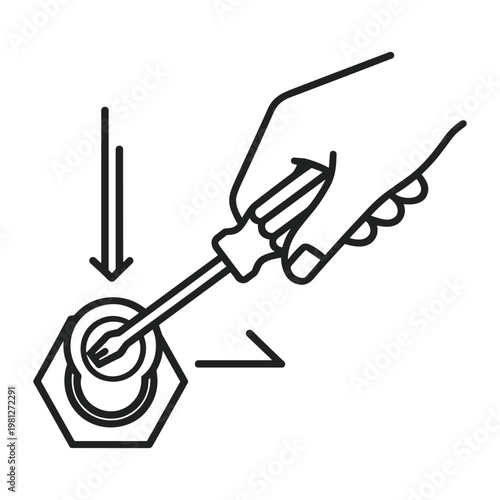 Hand using screwdriver to tighten screw