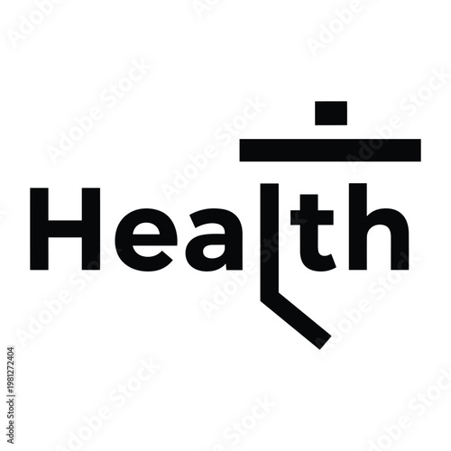 Health word with abstract graphic element