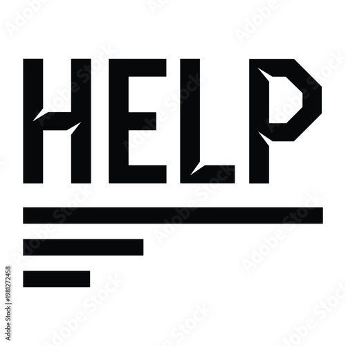 Help text with horizontal lines icon