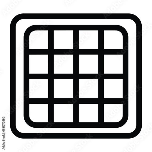 Grid with rounded corners icon