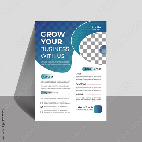 Coporate Business Marketing Flyer Template. Creative Corporate Agency Poster Design. Modern Advertising and Digital Branding Layout
