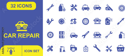 Abstract background vector illustration featuring a business and music icon set with web button symbols and computer element signs for internet design