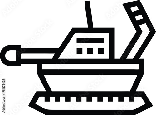 Heavy duty military tank vehicle equipped with a strong cannon turret