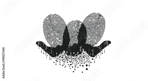 Glowing cityscape silhouette with sparkling lights and particles against white background, modern urban landscape at night with futuristic feel