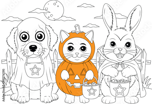 Cute Halloween Cupcake with Skull Decoration Coloring Page for Kids