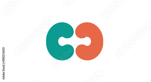 Abstract visual representation of connection and synergy in a minimalist design