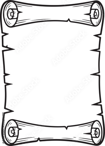 Vector art of an ancient parchment scroll with a blank space for writing or drawing