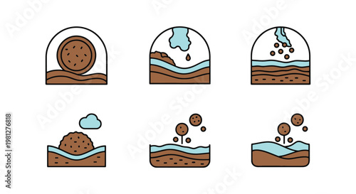 Soil contamination Line art modern abstract pattern vector