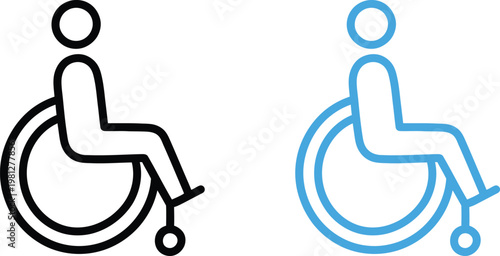 Accessibility icons depicting individuals in wheelchairs for inclusive design and universal access