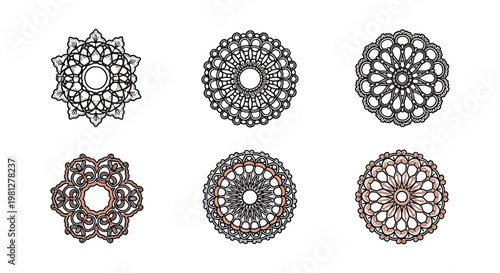 Crochet Doily Line art vector modern abstract clean illustration