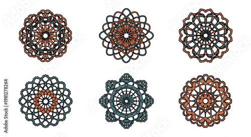 Crochet Doily Pattern Line art simple abstract vector design