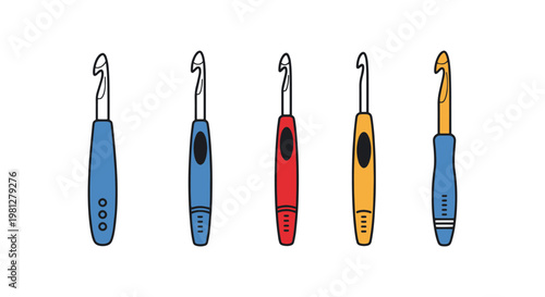 Crochet Hook Line art vector simple abstract creative illustration