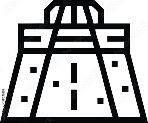 Iconic Grand Ancient Pyramid Temple Structure Cultural Landmark Outline Icon