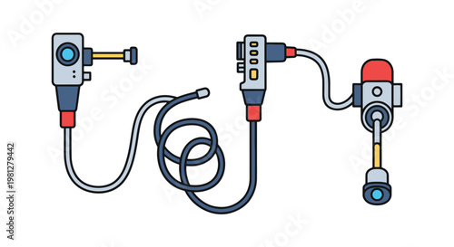 Endoscope Line art vector set clean abstract shape illustration