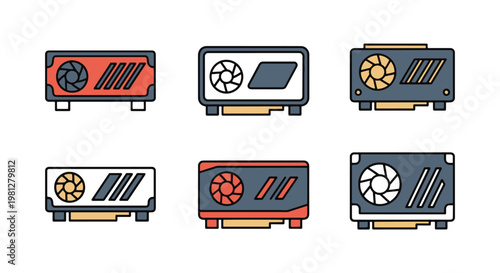 External GPUs Line art vector modern abstract clean illustration