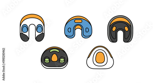 Foot pod Line art vector set clean abstract minimal shapes