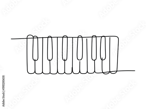 Coiled metal spring made of paper clips connected together in a row on white