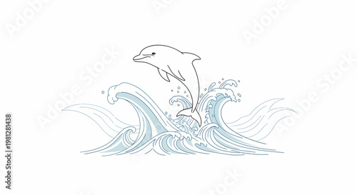 Dolphin jumping out of water.