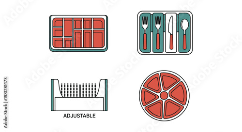 Drawer Organizer Line art creative simple illustration vector