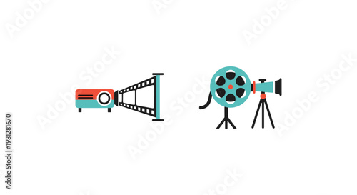 Film Viewer Line art vector simple clean shapes illustration
