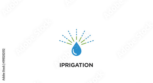 Minimalist graphic of an irrigation symbol representing water conservation and lawn care