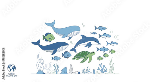 Dolphin Dolphins Fish Fishes Marine Ocean Sea Underwater Scene.