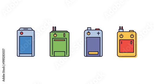 Drone Batteries Line art abstract minimal illustration vector