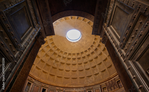 The interior of the Pantheon in Rome, Italy