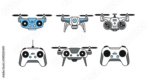 Drone Controllers Line art simple abstract shape vector