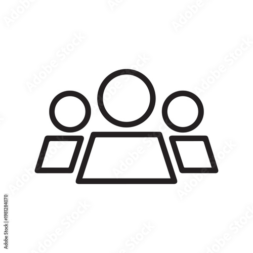 Team workers group line icon, workforce collaboration outline symbol, teamwork concept, international workers day, labour day theme, minimal black vector illustration.