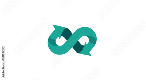 Abstract illustration of a loop with arrows, representing infinite processes or cycles