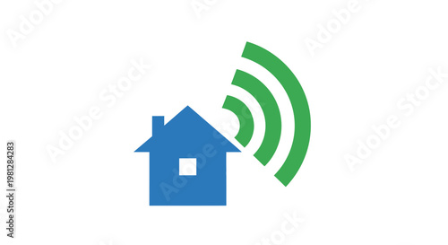 Conceptual illustration of home network connectivity, wireless internet and smart home concept
