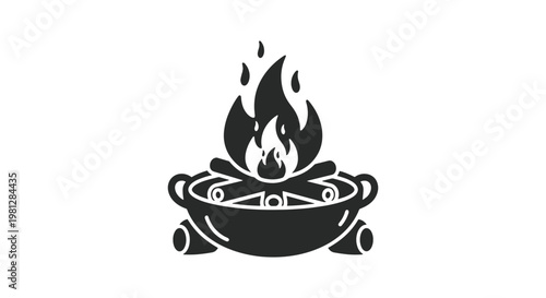 Forest Camp Line art vector abstract modern creative illustration