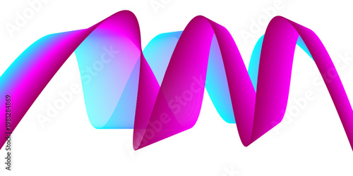 A vibrant, flowing ribbon of color, with shades of purple and blue, twists and turns in a captivating display of movement and form.