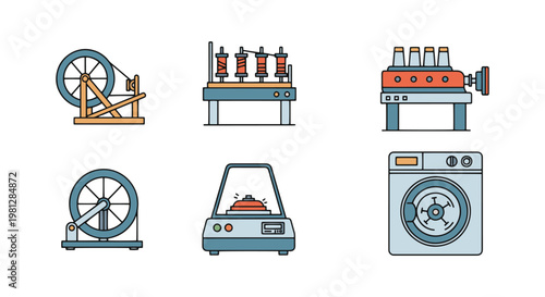 Spinning Machine Line art creative abstract vector design