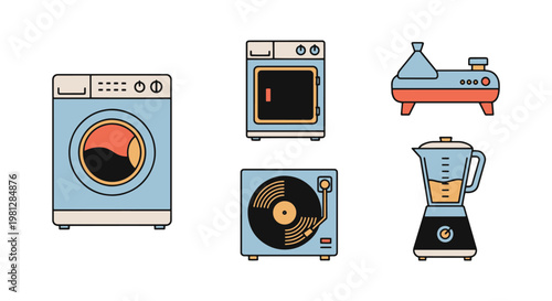 Spinning Machine Line art abstract vector illustration design
