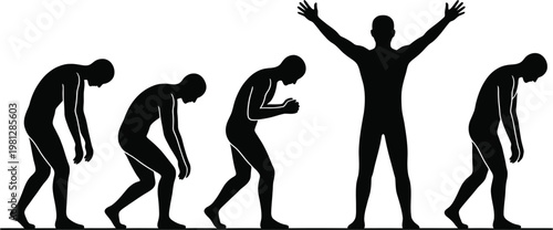 Evolutionary progression of human ancestors from early bipedal forms to modern humans Vector